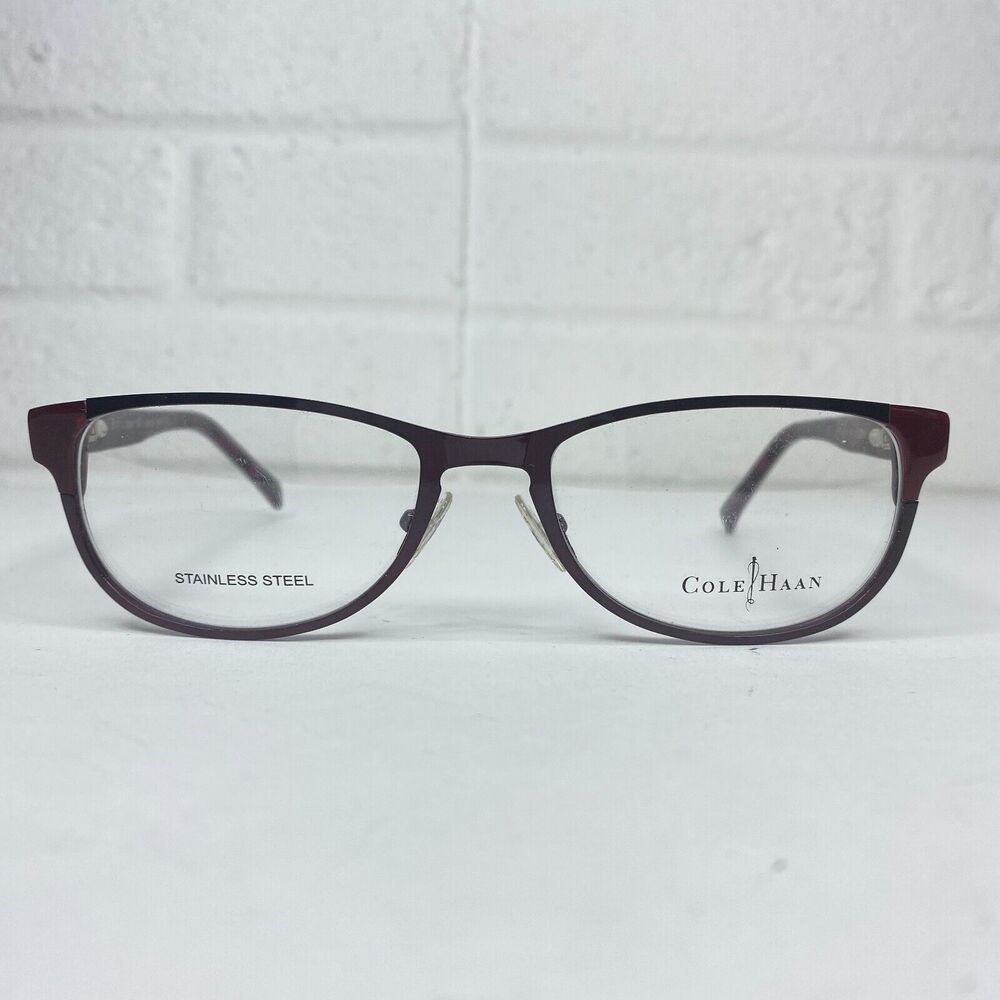 Cole Haan CH 1010 Wine Red Burgundy Rectangular Glasses Frames 51-17-130 H1423